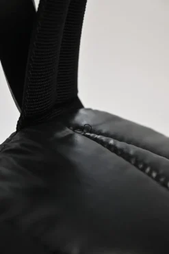 Black down-filled glossy polyamide 'Kilia MM' backpack