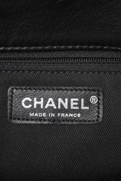 Black draped leather Sharpei tote
