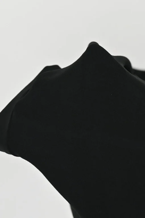 Black draped viscose-blend plunge neck sleeveless jersey knit jumpsuit