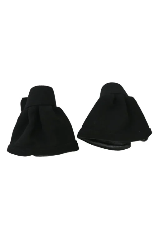 Black fleece wool and lambskin detachable wrist cuffs