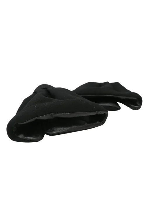 Black fleece wool and lambskin detachable wrist cuffs