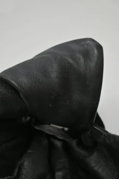Black fleece wool and lambskin detachable wrist cuffs