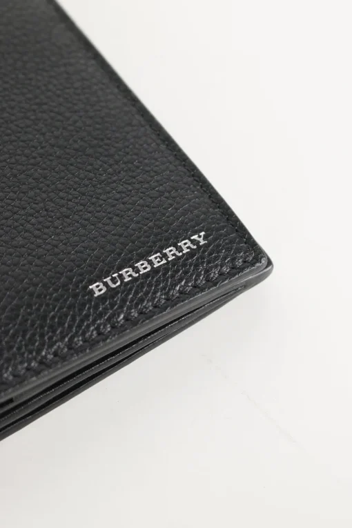 Black grained calf long wallet.