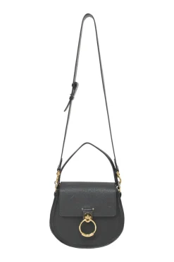 Black grained calfskin Tess bag with detachable shoulder strap