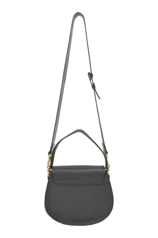 Black grained calfskin Tess bag with detachable shoulder strap