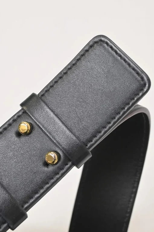 Black grained calfskin Tess bag with detachable shoulder strap