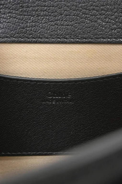 Black grained calfskin Tess bag with detachable shoulder strap
