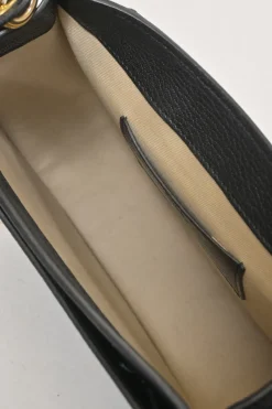 Black grained calfskin Tess bag with detachable shoulder strap