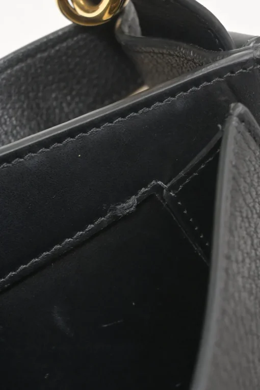 Black grained calfskin Tess bag with detachable shoulder strap