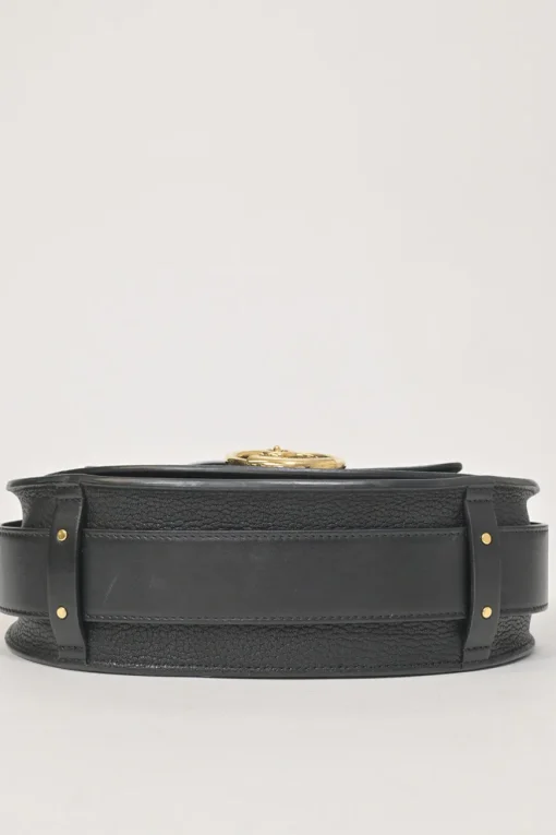 Black grained calfskin Tess bag with detachable shoulder strap