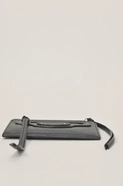 Black grained leather Neo Classic zip card holder