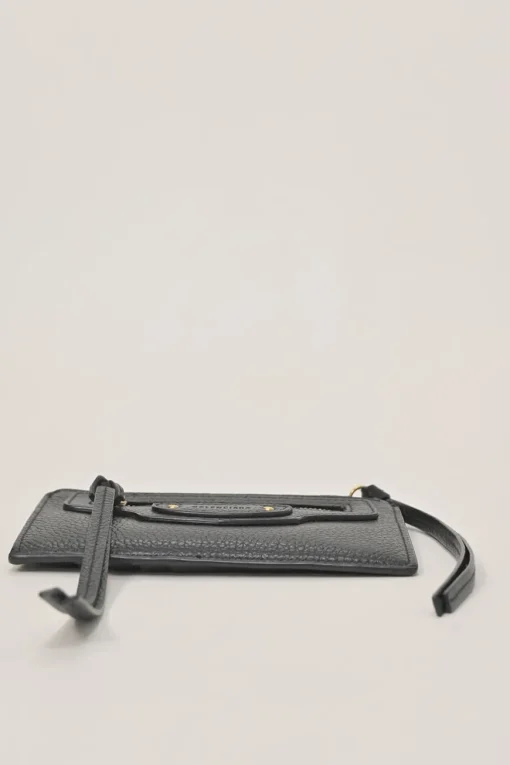 Black grained leather Neo Classic zip card holder