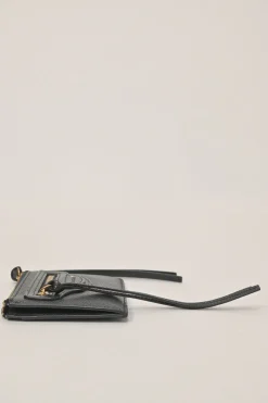 Black grained leather Neo Classic zip card holder
