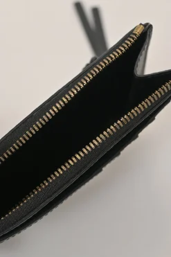 Black grained leather Neo Classic zip card holder