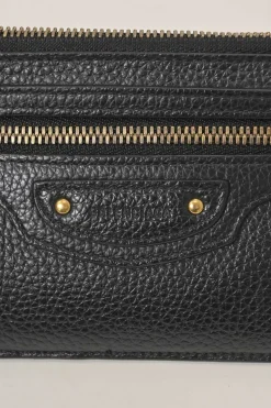 Black grained leather Neo Classic zip card holder