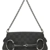 Black Guccissima monogram canvas Horsebit clutch