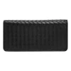 Black intrecciato nappa leather long waller