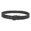 Black intrecciato nappa leather buckle belt