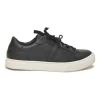 Black leather and rubber low-top Day sneakers with palladium-plated Kelly buckle mid-arch strap