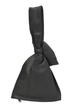 Black leather BV Twist wristlet bag