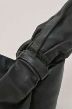 Black leather BV Twist wristlet bag