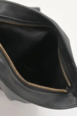 Black leather BV Twist wristlet bag