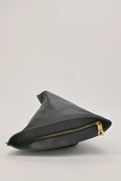 Black leather BV Twist wristlet bag