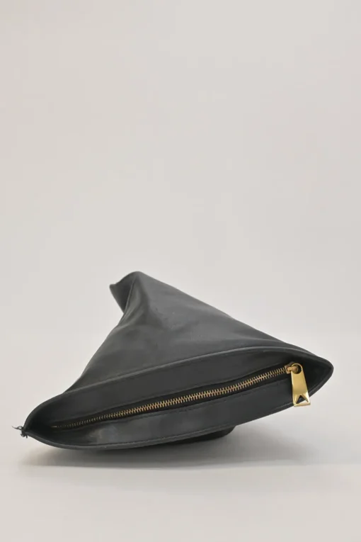 Black leather BV Twist wristlet bag