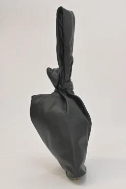 Black leather BV Twist wristlet bag