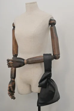 Black leather BV Twist wristlet bag