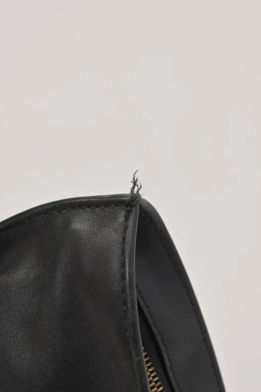 Black leather BV Twist wristlet bag