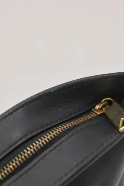 Black leather BV Twist wristlet bag