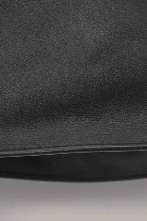 Black leather BV Twist wristlet bag