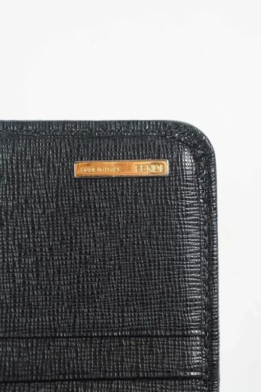Black leather flap continental wallet