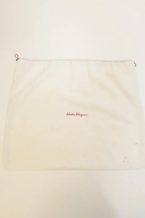 Black leather Gancini top handle bag