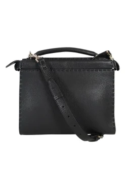 Black Leather Monster Peekaboo Fit Mini Bag with Strap