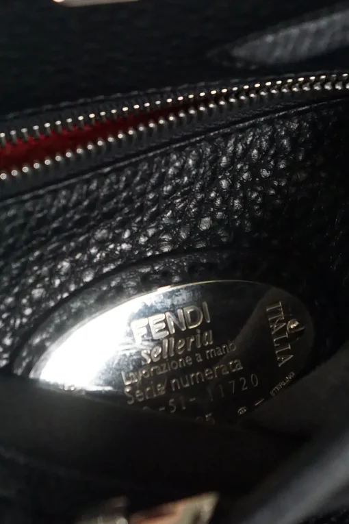 Black Leather Monster Peekaboo Fit Mini Bag with Strap