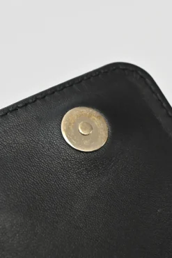 Black leather Va Voom chain crossbody flap bag