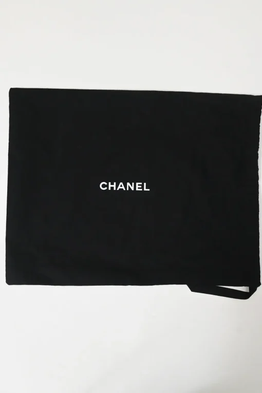 Black matelassé calfskin chained shopping tote