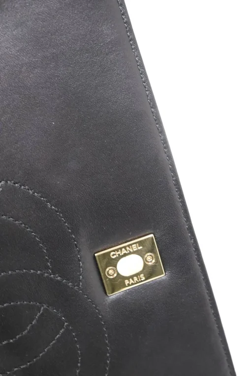 Black matelassé calfskin Small Trendy CC bag with gold-tone hardware
