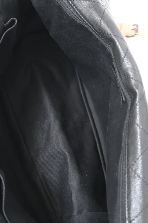 Black matelassé caviar leather Reissue 2.55 Messenger Flap shoulder bag with silver-tone aged ruthenium hardware