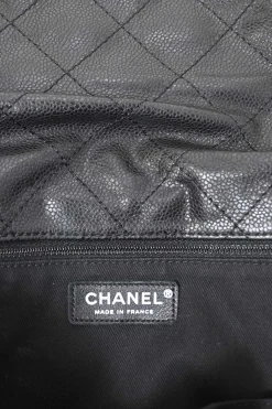 Black matelassé caviar leather Reissue 2.55 Messenger Flap shoulder bag with silver-tone aged ruthenium hardware