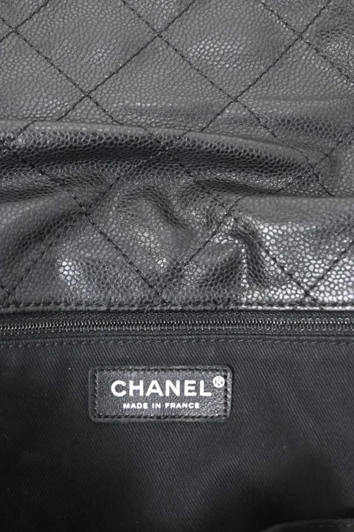 Black matelassé caviar leather Reissue 2.55 Messenger Flap shoulder bag with silver-tone aged ruthenium hardware