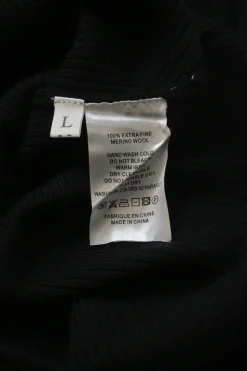 Black merino wool half-button collared polo-style bodysuit