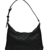 Black monogram jacquard satin and leather Mini Boulogne shoulder bag