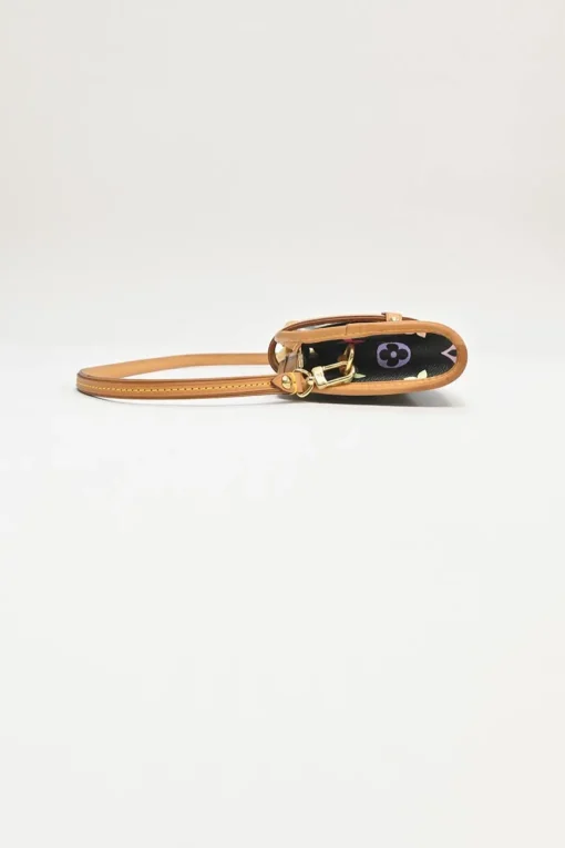 Black multi-colour monogram canvas and leather Shirley two-way clutch with detachable shoulder strap