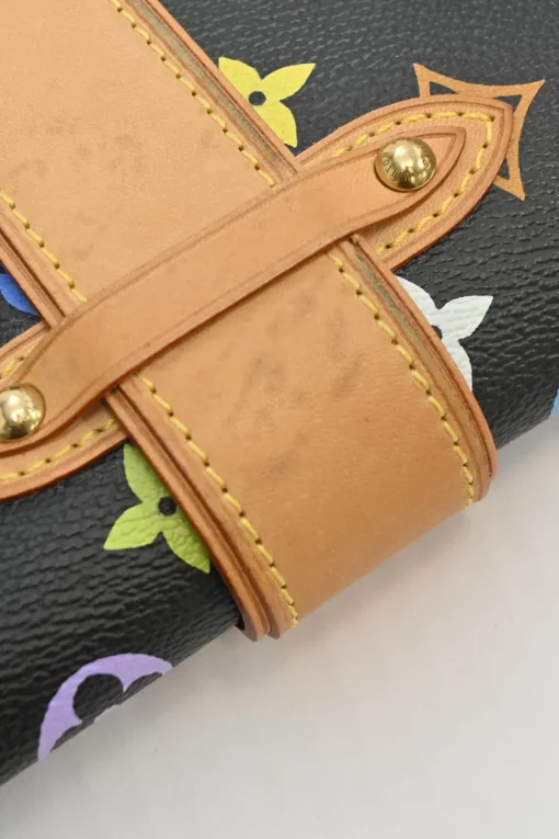 Black multi-colour monogram canvas and leather Shirley two-way clutch with detachable shoulder strap