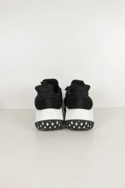 Black neoprene Viv' running chunky sneakers with mid-arch Belle crystal buckle and elastic strap