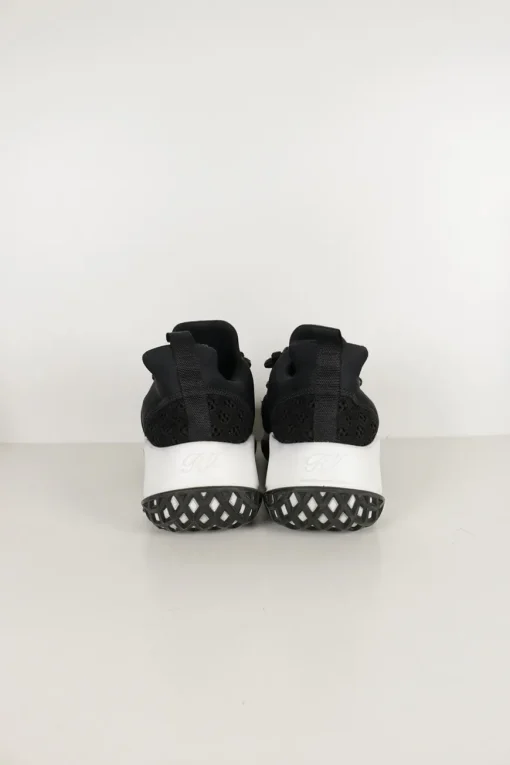Black neoprene Viv' running chunky sneakers with mid-arch Belle crystal buckle and elastic strap