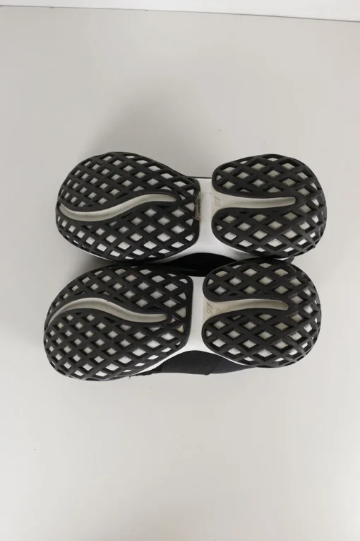 Black neoprene Viv' running chunky sneakers with mid-arch Belle crystal buckle and elastic strap